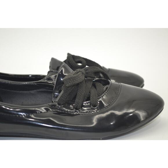 Women's US 9 Black Shiny Ballet Flat Whimsigoth Size 40 - Picture 10 of 14
